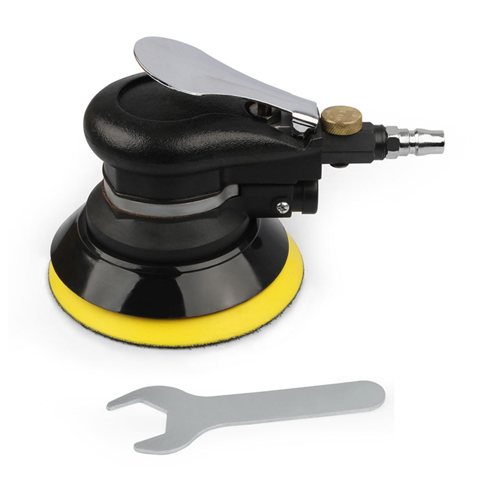 Air 6'' Air Random Orbital Sander Heavy Duty Pneumatic Palm Sander With Hose And Bag Polishing Grinding Sanding For Car Metal Wood Wax Metal Work